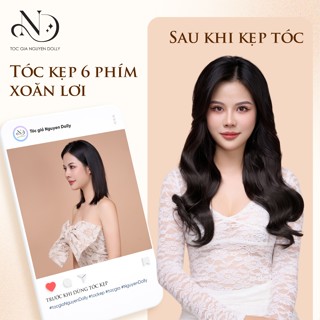 Tóc giả Tóc Kẹp 6 phím mảnh xoăn lơi - Nguyen Dolly Official - Độ dài 40- 45 - 50- 55cm