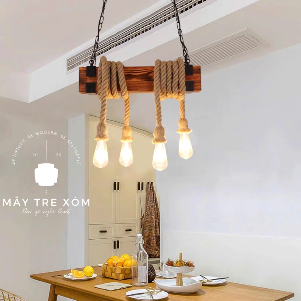 dây đui đèn thả dây thừng trang trí dài 1m