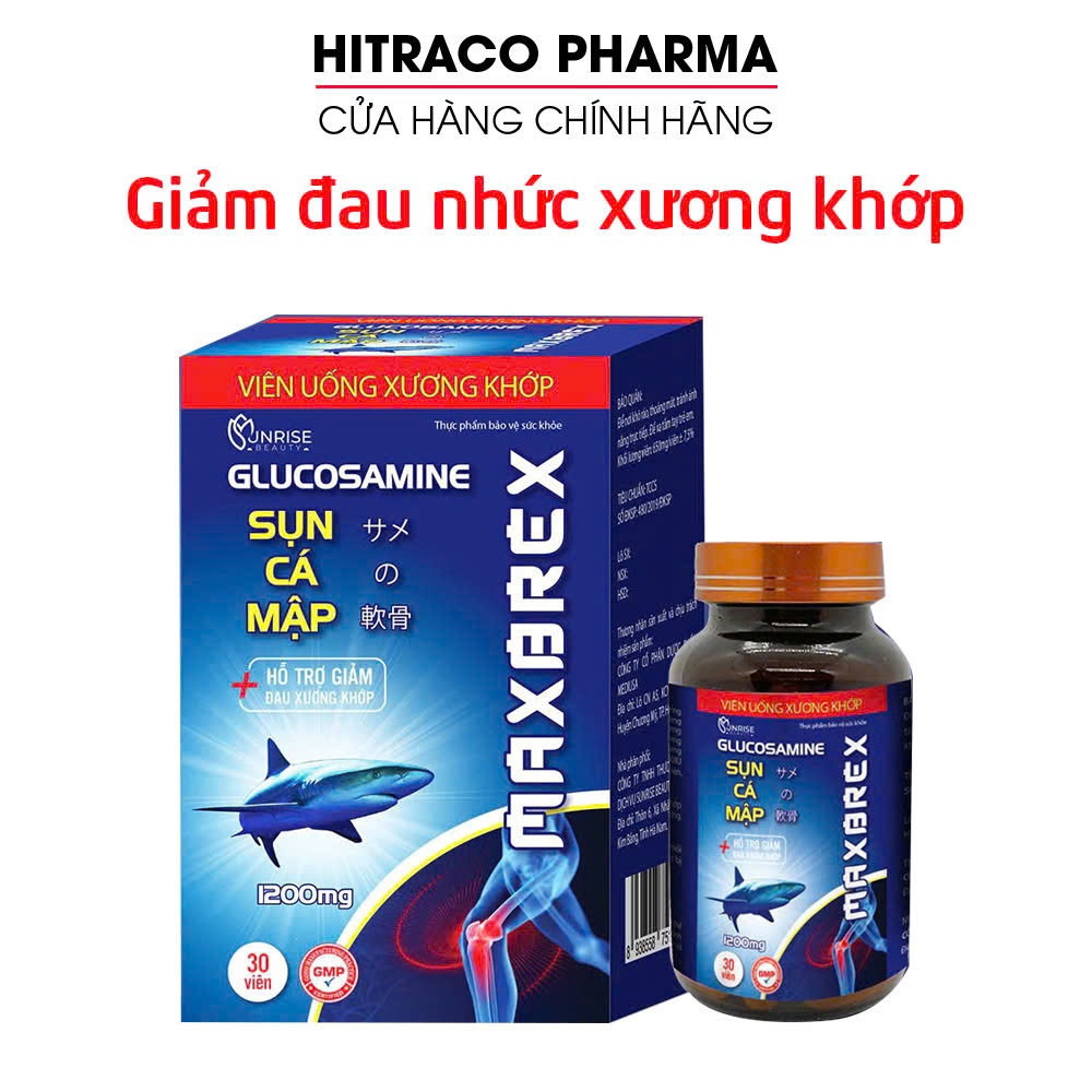 Viên Uống Glucosamine 1200mg Sụn Cá Mập bổ sung dưỡng chất cho khớp, giảm đau nhức mỏi xương khớp - Hộp 30 viên