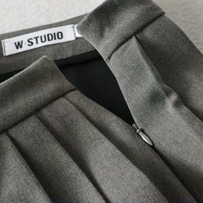 Chân váy xếp li dáng ngắn có vạt phủ phía sau chữ A lưng cao có quần bảo hộ phong cách preppy mini skirt HQ28 | BigBuy360 - bigbuy360.vn