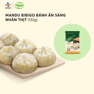 [Hỏa tốc] Bánh xếp Mandu Bibigo ăn sáng nhân thịt 132g [Quay vi sóng 2 phút]