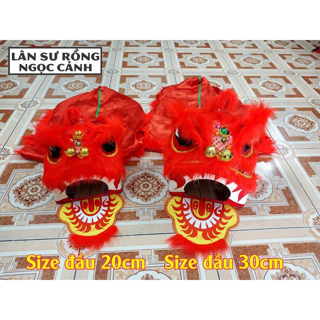 Combo Đầu múa lân cho bé (2 đến 6 tuổi) (Đầu lân mini + đuôi)