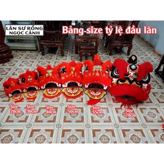 Combo Đầu múa lân cho bé (2 đến 6 tuổi) (Đầu lân mini + đuôi)