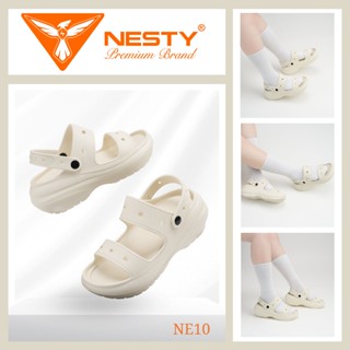[TẶNG CHARM] Dép Hai Quai Nữ Đế Cao 7CM NESTY Kiểu Dáng Basic Sục Đế Cao Mềm Chống Trượt NE10 Cao Su