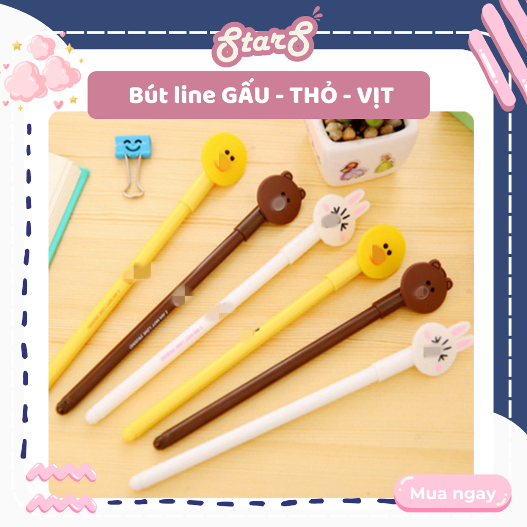 Bút mực nước đen nhiều mẫu hình GẤU - THỎ - VỊT