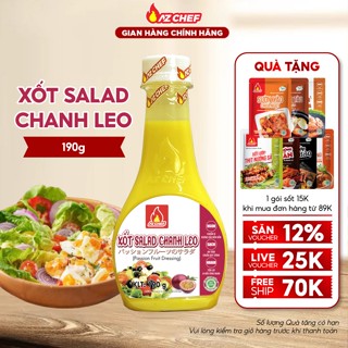 Sốt salad chanh leo AZ CHEF, Sốt trộn salad chanh dây ăn kiêng, thơm ngon, chuẩn vị chai 190g