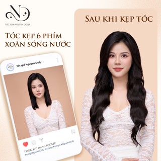 Tóc giả tóc Kẹp 6 phím xoăn Sóng Nước - Nguyen Dolly Official - Độ dài 45-50-55cm