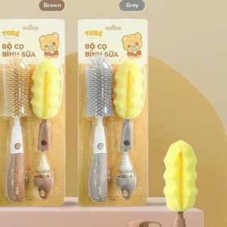 Set cọ bình sữa mút silicon Tobe cho bé