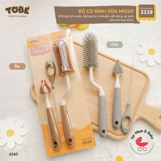 Set cọ bình sữa mút silicon Tobe cho bé