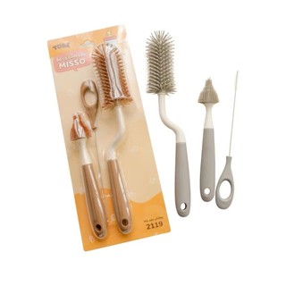 Set cọ bình sữa mút silicon Tobe cho bé