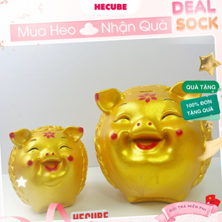 Heo Lợn Đất Kim Tiền Tiết Kiệm Size Đại 25x25cm Hecube Ống Tiết Kiệm Phong Thuỷ Tài Lộc Decor