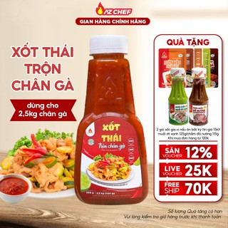 Sốt Thái trộn chân gà chai lớn 500g AZ CHEF, Xốt Trộn các món Thái chuẩn vị, chân gà sốt thái, tôm mực sốt thái