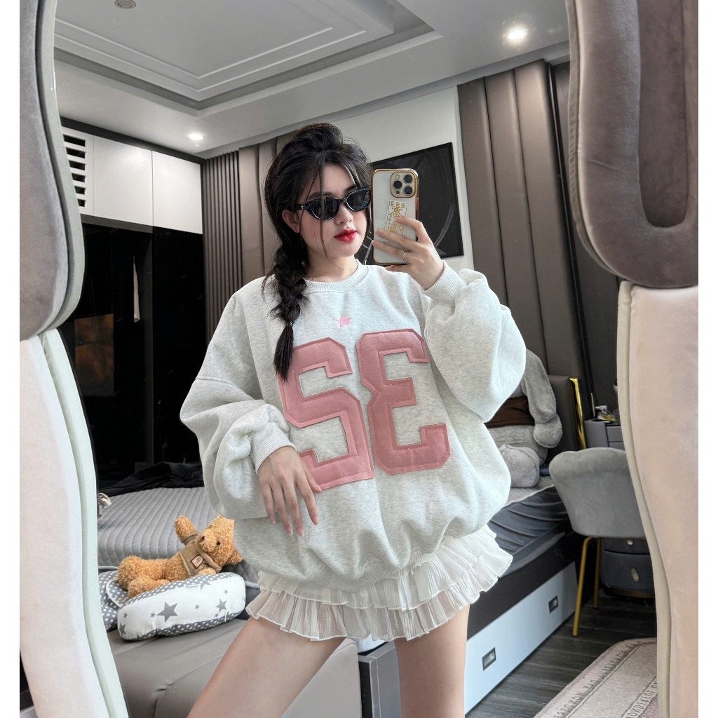Áo sweater nỉ tàu l1 số 32 thêu nổi from Boxy32