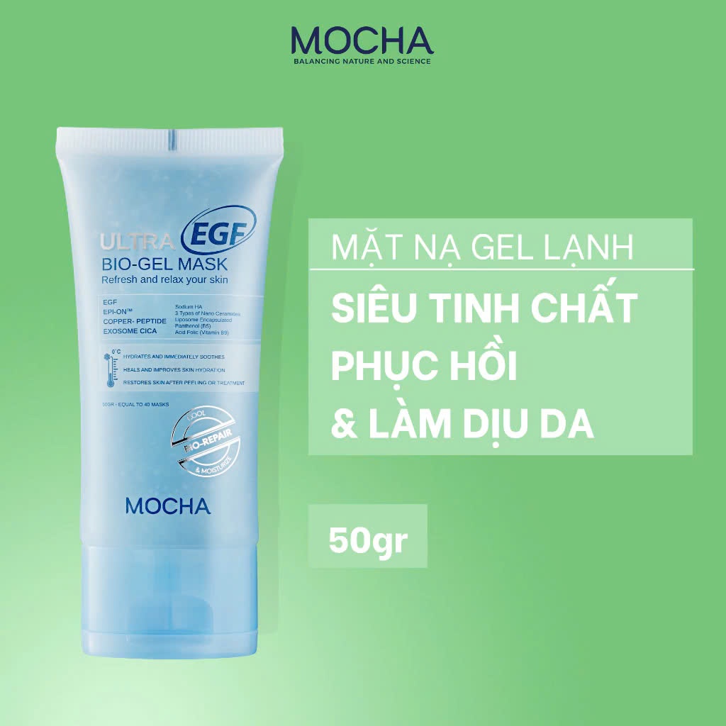 Mặt Nạ Gel Lạnh Siêu Phục Hồi Ultra EGF Bio - Gel Mask MOCHA , Làm Dịu Và Cấp Ẩm Chuyên Sâu Cho Da T