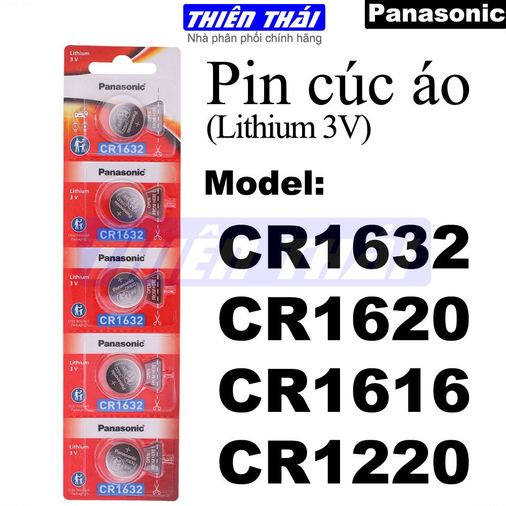 Pin Cúc Áo Panasonic CR1632,CR1620,CR1616,CR1220,pin Lithium 3V,pin nút áo 3V,pin đồng hồ,cmos