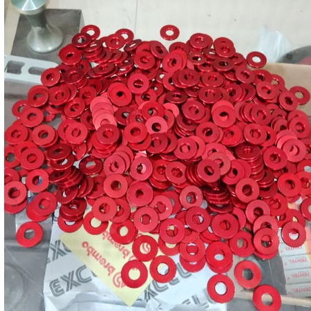 long đền nhôm màu đỏ đủ size 6li gắn lốc máy ,6li .8li.10li.12li.14li