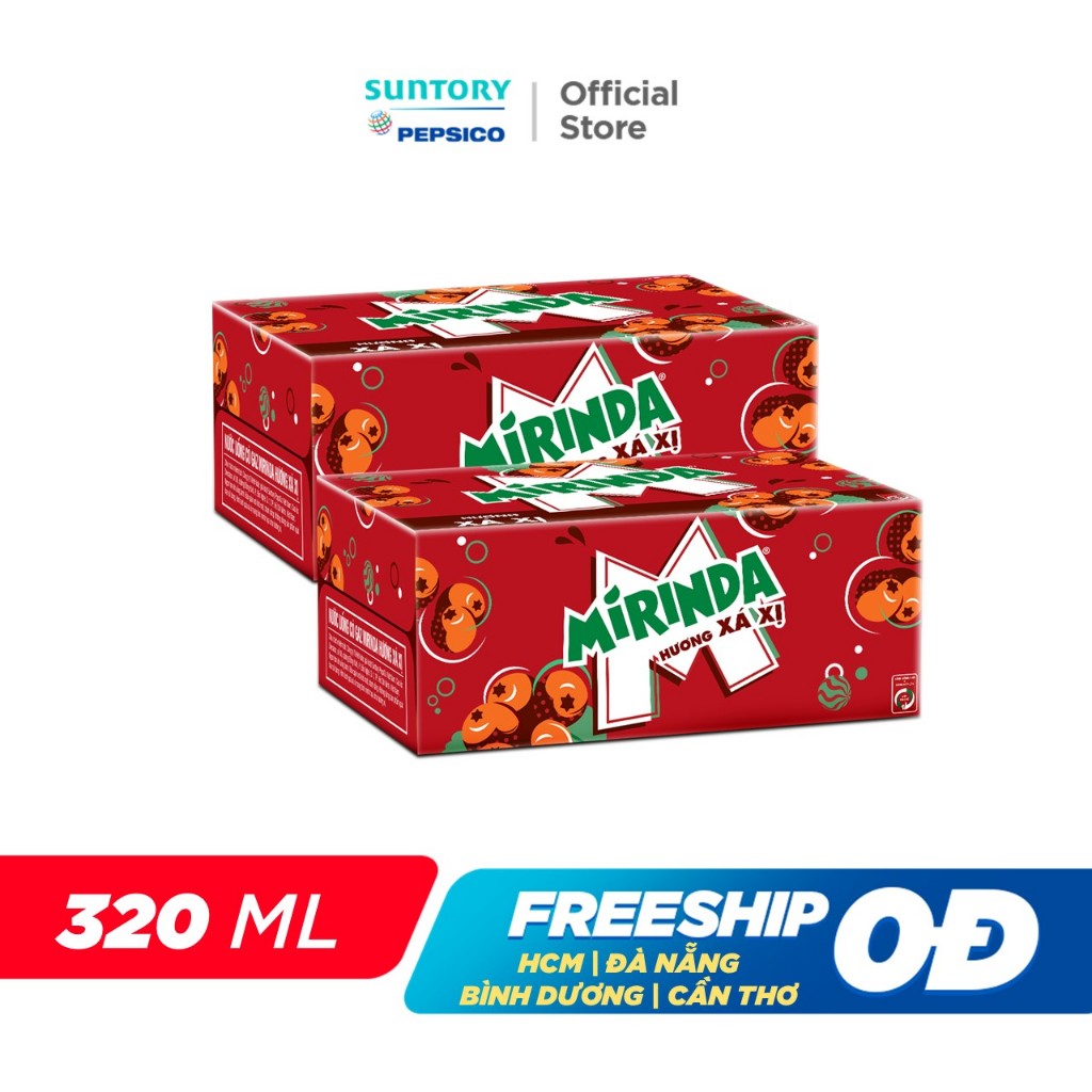   SALE 15.12  Combo 2 Thùng 24 Lon Mirinda Xá Xị  320ml lon  