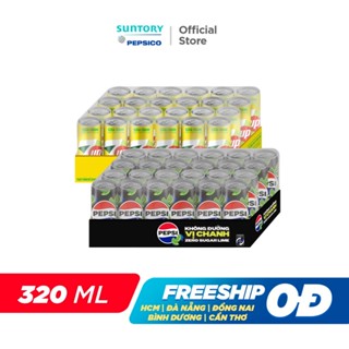   SALE 15.12  Combo 2 Thùng Pepsi Vị Chanh Không Calo và 7UP Soda Chanh Không Calo  320ml lon  