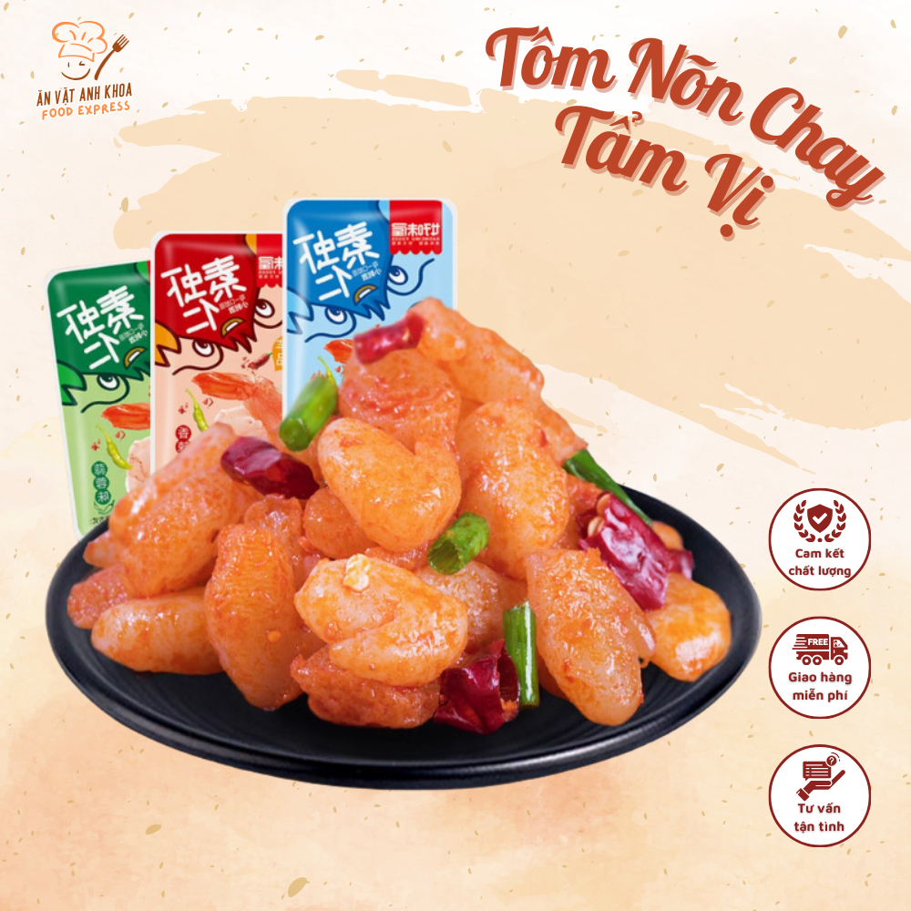 [ĐỒ ĂN VẶT MINI 20 gói] Tôm Nõn Chay tẩm vị Long Tĩnh 8g 🌶️