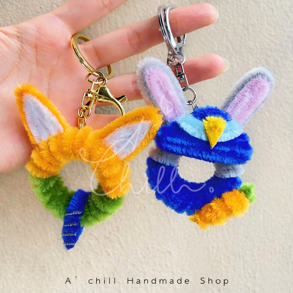 Móc khóa cáo Nick, thỏ Judy làm bằng kẽm để trang trí, quà lưu niệm, tặng bàn bè, người yêu - Achill Handmade Shop