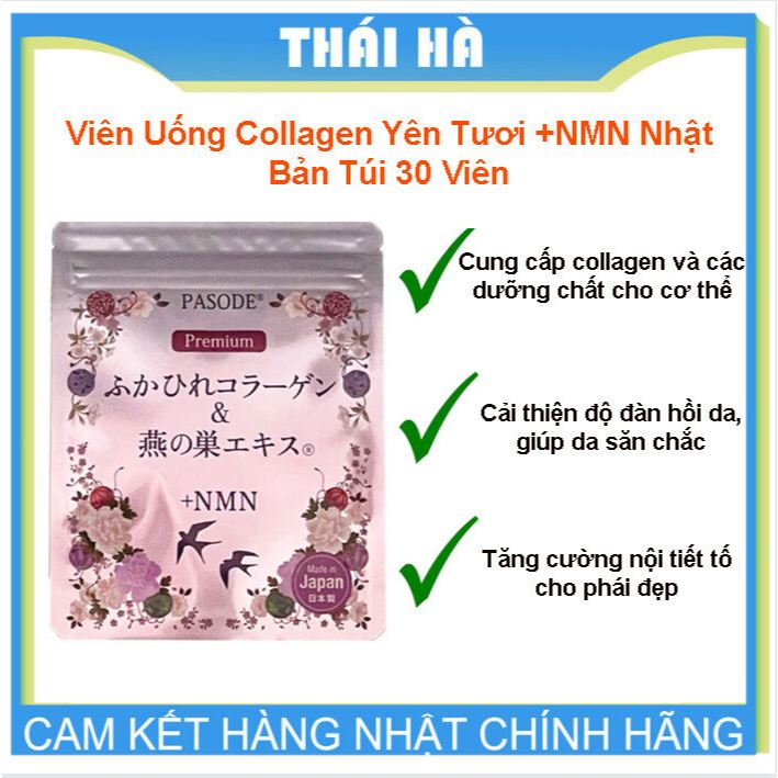 Viên Uống Collagen Yến Tươi NMN Nhật Bản Túi 30 Viên 30 ngày