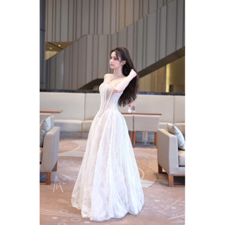 Đầm Maxi Corset Chất Liệu Ren Sang Trọng Tùng Váy Xoè Phồng Xinh Xắn