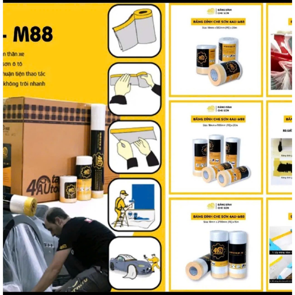 [ 3 LOẠI ĐỂ CHỌN] MÀNG LINON ĐA NĂNG CHE PHỦ BỤI,CHE SƠN SỬA NỘI THẤT NHÀ CỬA, CHE SƠN ÔTÔ 4AU M88