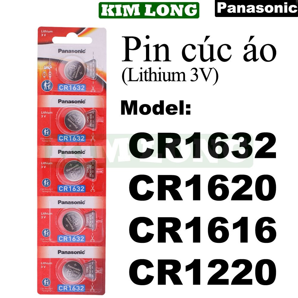Pin Cúc Áo Panasonic CR1632,CR1620,CR1616,CR1220,pin Lithium 3V,pin đồng hồ,cmos