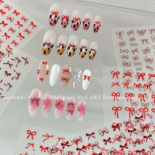 Sticker nơ đỏ Yoyo chất liệu lụa
