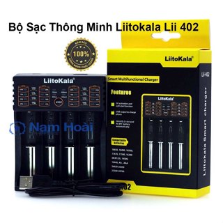Sạc LiitoKala Lii-402, sạc 4 khay pin AA / AAA / A / SC 26650,22650,26500,18650,18490,17670 ( HÀNG CHÍNH HÃNG )
