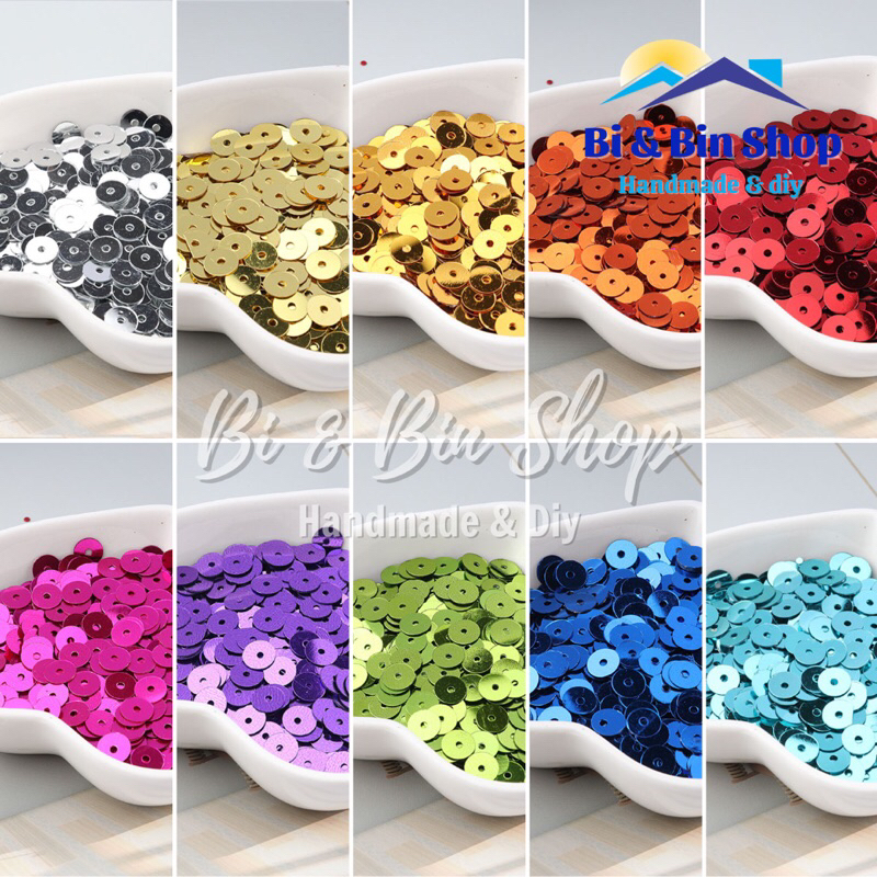 30g Kim Sa Phẳng Màu Kim 5mm Đính Kết Trang Phục, Làm Phụ Kiện Thời Trang