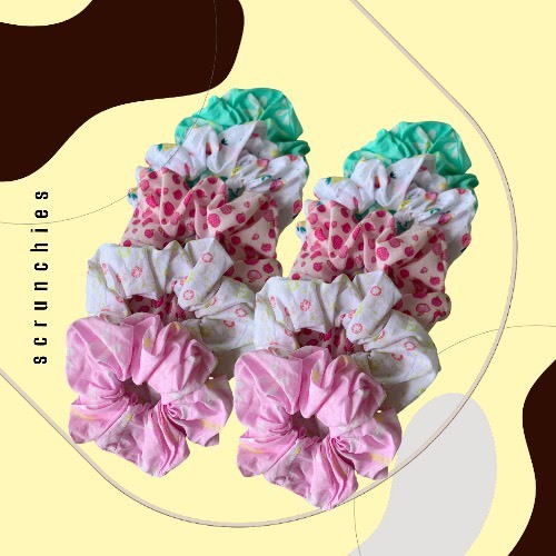 SET 5 Dây Buộc Tóc Scrunchies , Dây Buộc Tóc Vải , Cột Tóc Vải