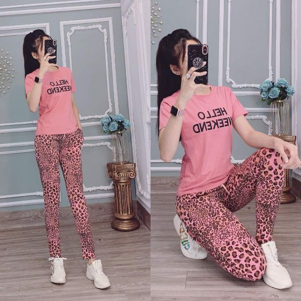 Đồ bộ nữ áo tay ngắn quần dài phối họa tiết độc lạ, đồ bộ đi chơi đi làm, đồ bộ mặc nhà mẫu mới siêu xinh có bigsize