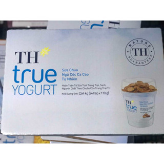 Sữa Chua Ăn TH True Milk vị tự nhiên Có Topping Ngũ Cốc Ca Cao (110g x 24h ) HSD : Liên Hệ Shop