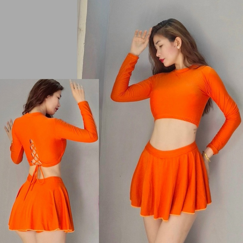 Bikini 2 mảnh đồ bơi nữ kín đáo, đồ tập Gym, Yoga, Aerobic đẹp chất thun co dãn thoải mái vận động | BigBuy360 - bigbuy360.vn