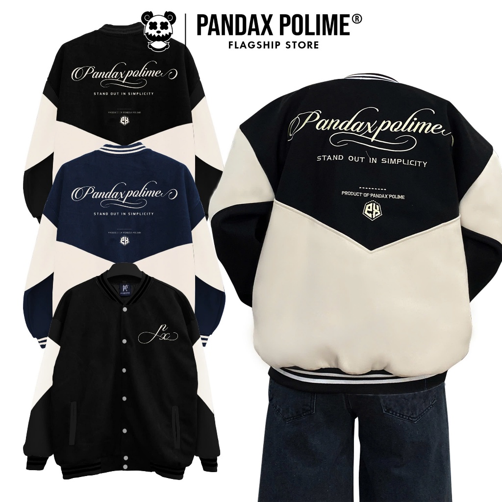 Áo varsity bomber nam nữ khoác dạ local brand form rộng bóng chày cặp đôi unisex oversize dày dặn Pandax Polime