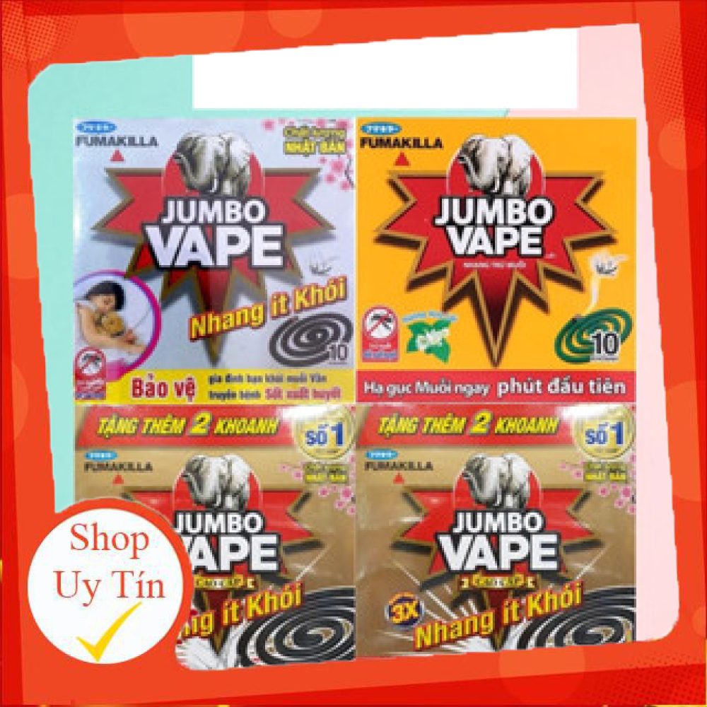 Nhang muỗi Jumbo Cao Cấp Ít Khói Hộp 10 Khoanh Tặng Thêm 2 Khoanh