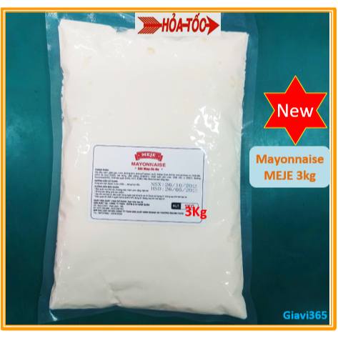 Sốt Mayonnaise 3kg Meje - Sốt Mayonnai túi 3 kg