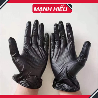 Găng Tay Cao Su Cao Cấp Có Nhám Chống Trượt Chống Dầu Mỡ Đủ Size M/L/XL, Hàng Chính Hãng