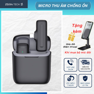 Micro Thu Âm Không Dây VT1 Cài Áo Thu Âm Livestream Tương Thích Nhiều Thiết Bị Khử Tiếng Ồn Cao Cấp Khoảng Cách 15m
