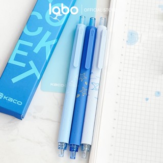 Bộ 3 Bút Mực Gel Kaco Rocket Sea Mực Đen Ngòi 0.5mm Labo