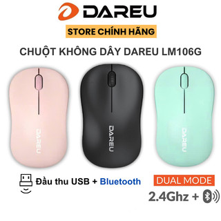  Chuột không dây DAREU LM106D  Dual mode Bluetooth + USB 2.4G wireless   Chính Hãng 