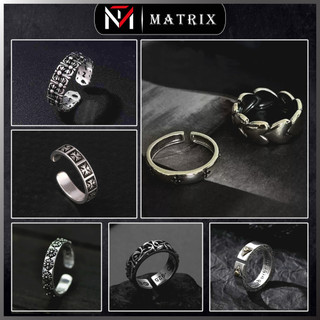  Nhẫn Chrome Heart Phong Cách Retro - Phụ Kiện Nam Nữ Màu Bạc Không Gỉ Style Unisex - Nhẫn Nam Titan Street Style Matrix 