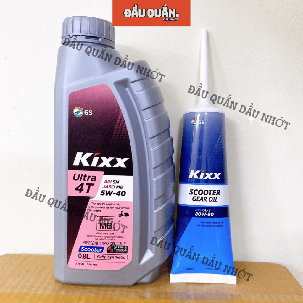 [Kèm Lap] Nhớt Kixx Ultra Scooter 5W40 kèm nhớt lap Kixx 80W90 - Combo Nhớt Cao Cấp Cho Xe Tay Ga
