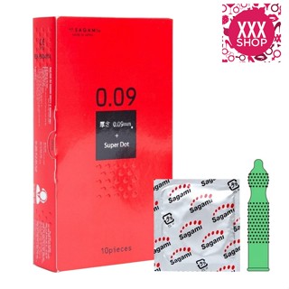 Bao cao su Sagami Super Dot 0.09 - có gai - dày 0.09mm - Hộp 10 chiếc