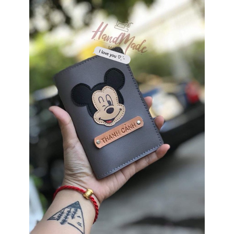 (chat chốt tên-chọn màu ) vỏ hộ chiếu mickey - mini mouse - bao da hộ chiếu -bao hộ chiếu - bọc hộ chiếu chuột