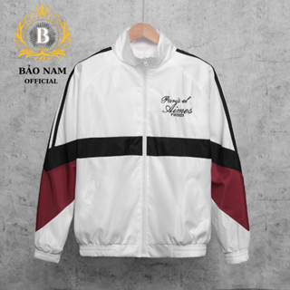 Áo Khoác Gió Nam Nữ Chất Vải Dù Thêu Chữ Trước Ngực, Áo Khoác Mỏng Nhẹ Có Lớp Lót Lưới Có Túi Trong