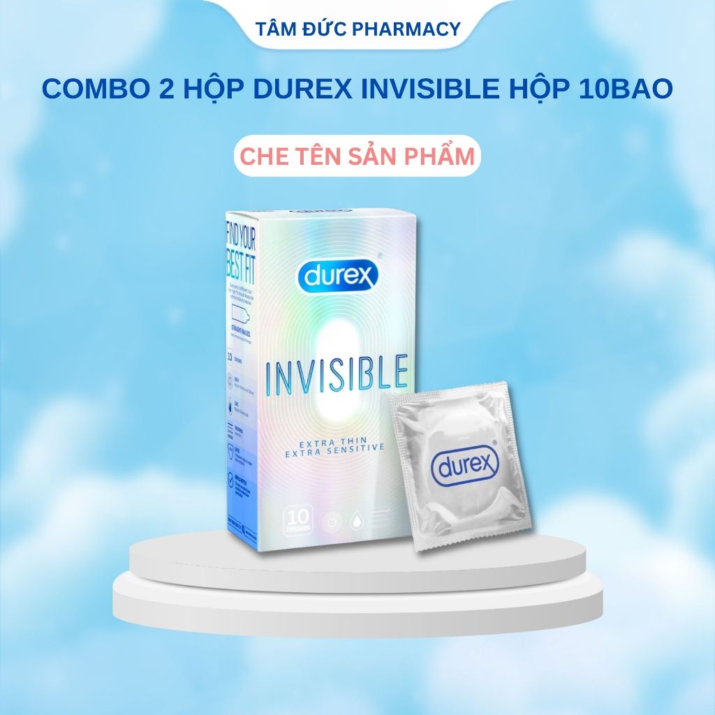 Bao Cao Su Durex Invisible Bạc Hà Siêu Mỏng Nhiều Gel Hộp 10 Bcs Thailand