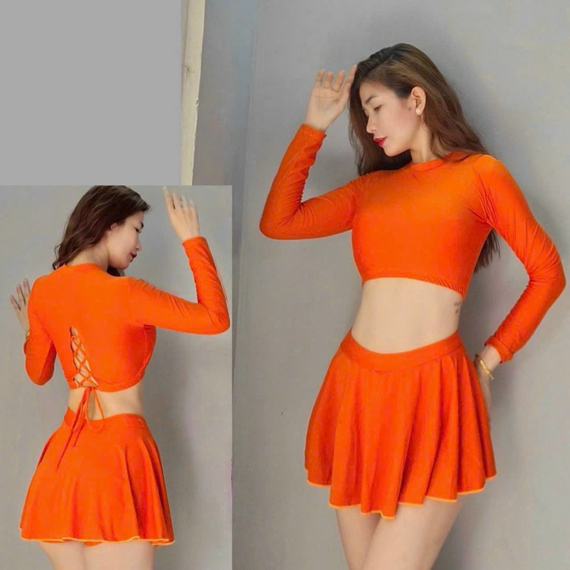Bikini 2 mảnh đồ bơi nữ kín đáo, đồ tập Gym, Yoga, Aerobic đẹp chất thun co dãn thoải mái vận động | BigBuy360 - bigbuy360.vn