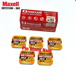 5 viên pin đồng hồ sr721sw / pin sr721sw 362 maxell 1.55v hàng chính hãng - made in japan
